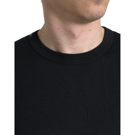 Dolce & Gabbana Black Logo Embossed Crew Neck Short Sleeves T-shirt TSH84609-44