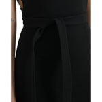Dolce & Gabbana Black Sheath Halter Sleeveless Midi Dress DR281128-40