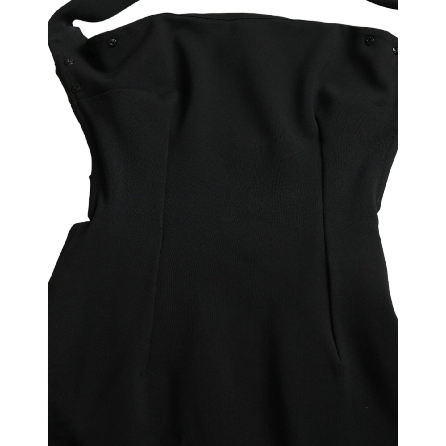 Dolce & Gabbana Black Sheath Halter Sleeveless Midi Dress DR281128-40