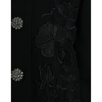 Dolce & Gabbana Black Floral Wool Button Embellished Jacket JKT3801-38