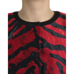 Dolce & Gabbana Black Red Patterned Cropped Coat Jacket JKT4058-46