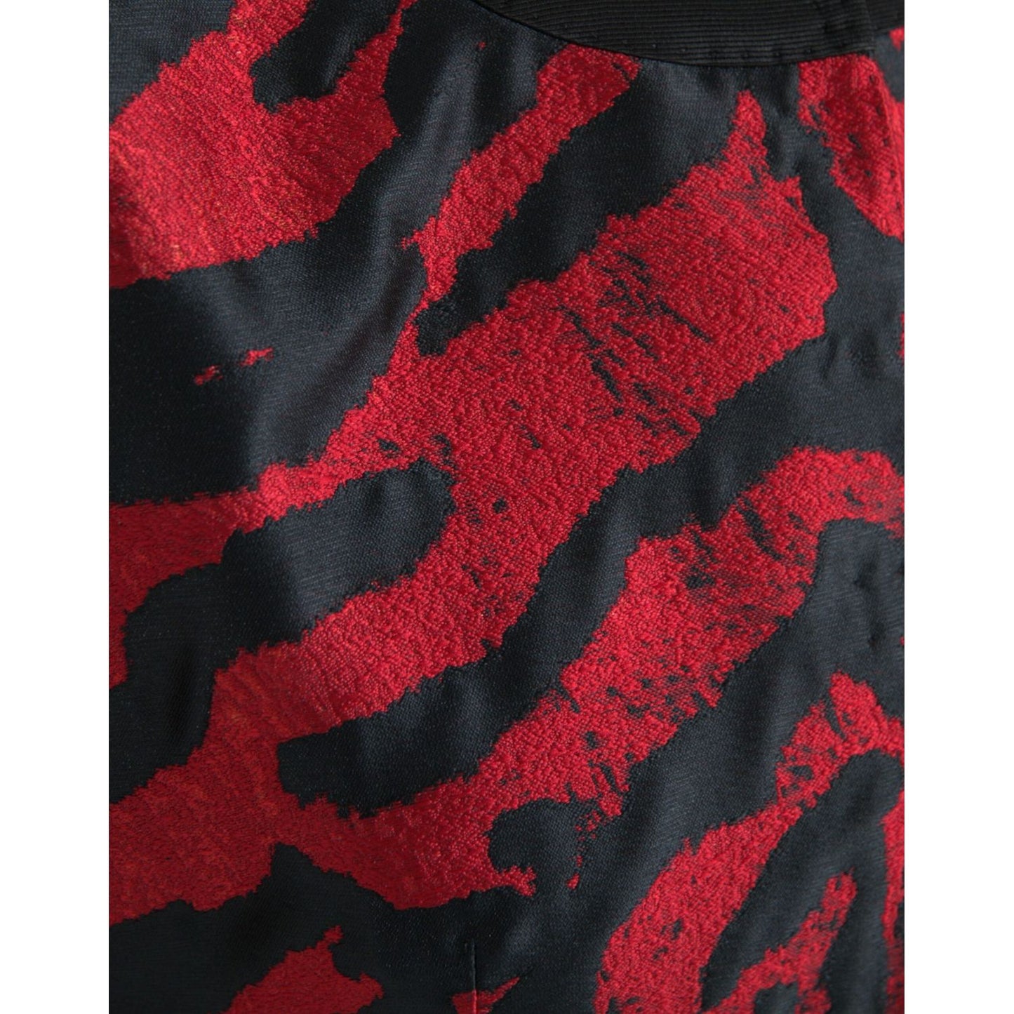 Dolce & Gabbana Black Red Patterned Cropped Coat Jacket JKT4058-46