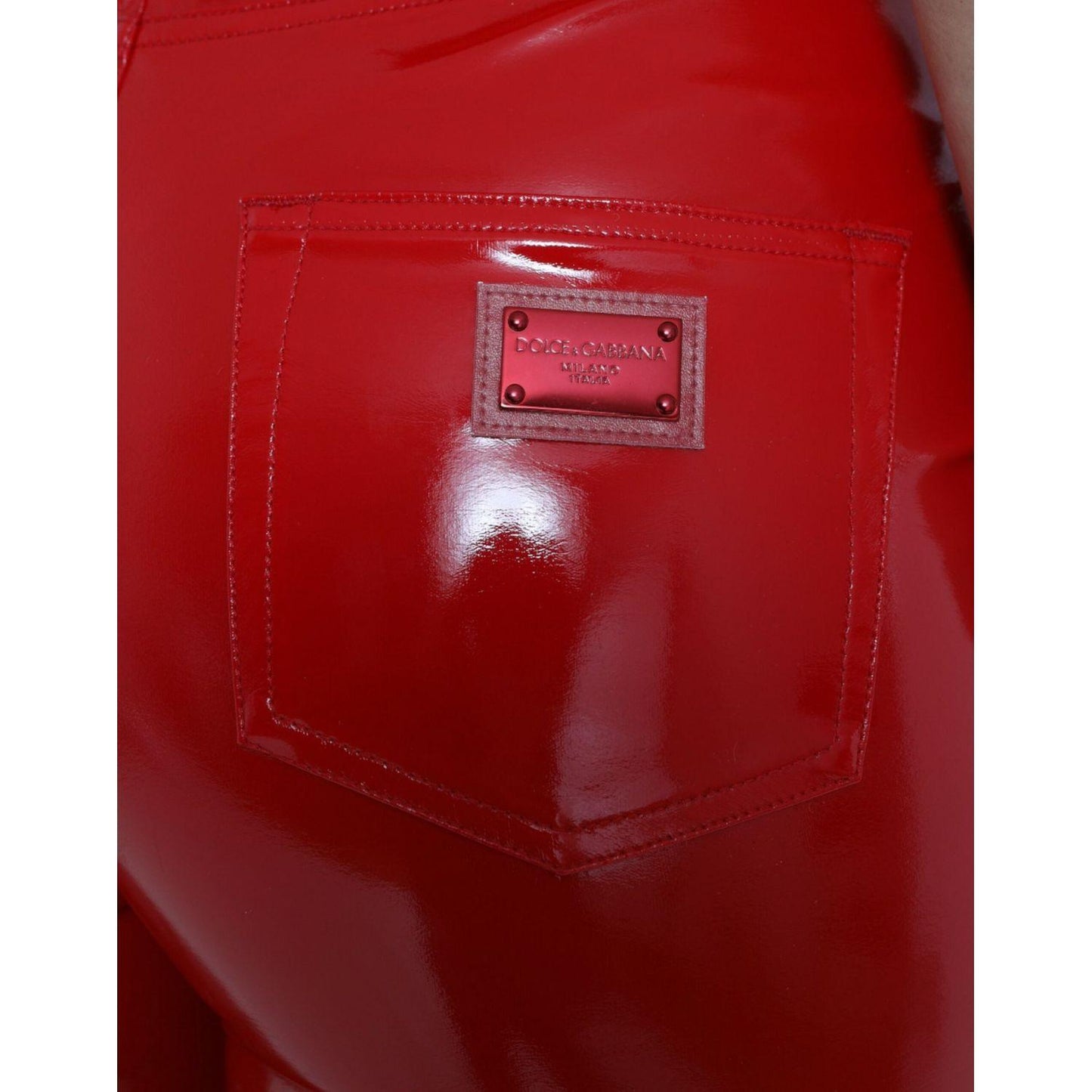 Dolce & Gabbana Shiny Red High Waist Skinny Pants PAN75094-40