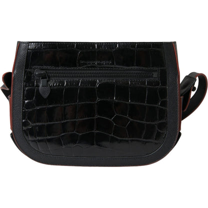Balenciaga Black Exotic Leather Shoulder Crossbody Camera Bag