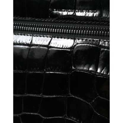 Balenciaga Black Exotic Leather Shoulder Crossbody Camera Bag