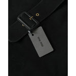 Miu Miu Black Canvas Denim Logo Shoulder Tote Shopping Bag BAG1190