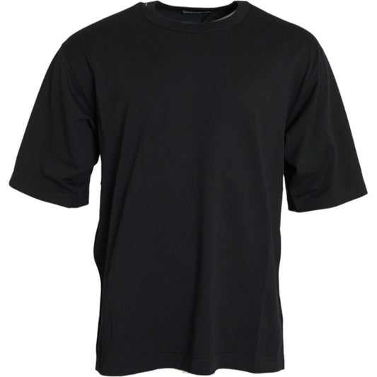 Dolce & Gabbana Black Logo Embossed Crew Neck Short Sleeves T-shirt TSH85093-48