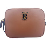 Burberry Small Leather Tan Camera Crossbody TB Logo Bag 7410