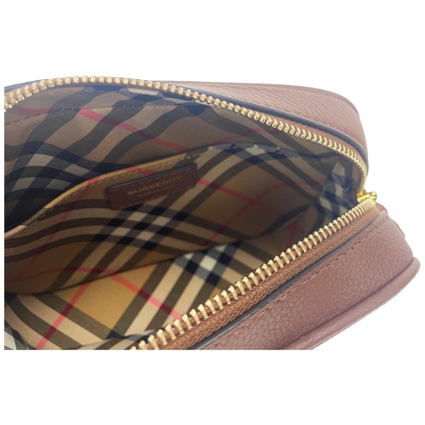Burberry Small Leather Tan Camera Crossbody TB Logo Bag 7410