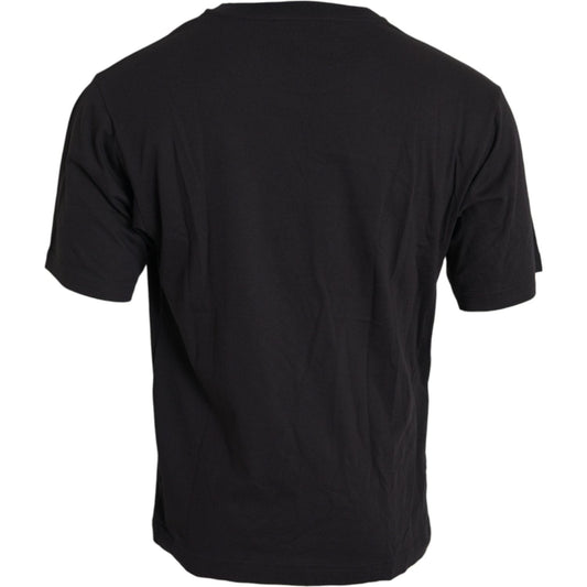 Dolce & Gabbana Black Printed Pocket Cotton Crewneck T-shirt TSH851894-44
