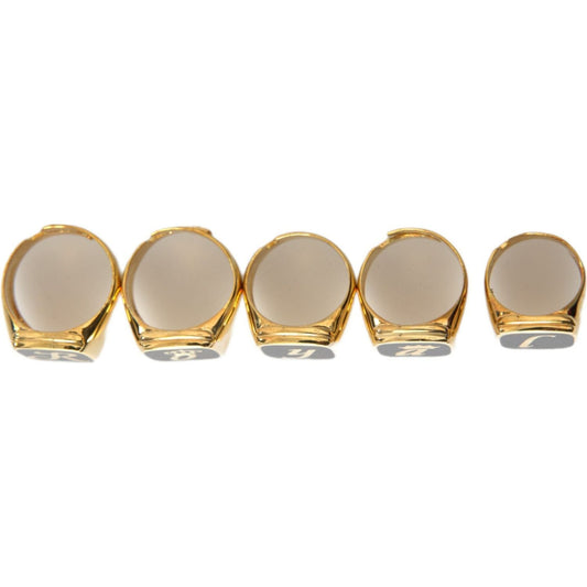 Dolce & Gabbana Gold Brass ROYAL Enamel Set of 5 Ring SMY101388