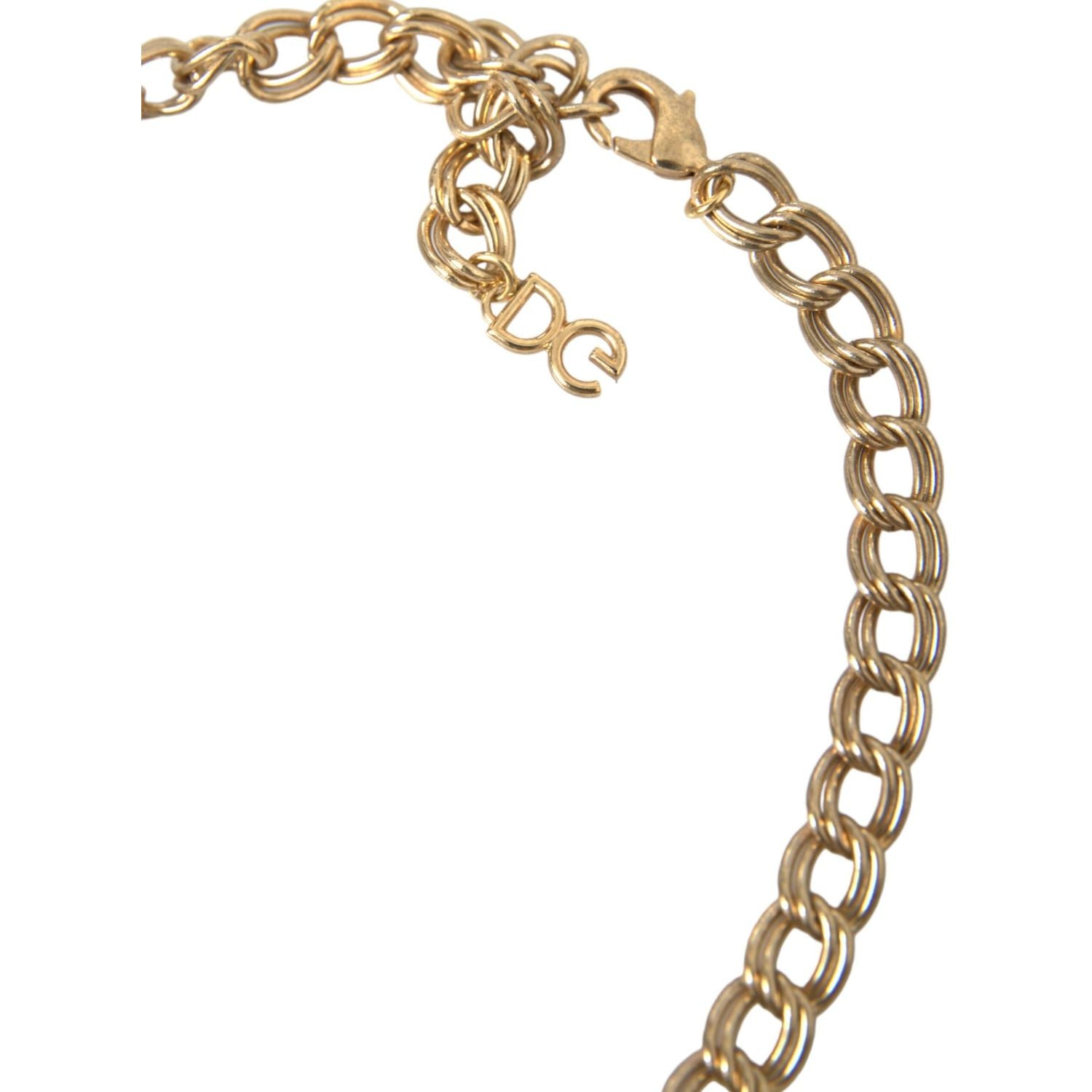 Dolce & Gabbana Gold Chain Rose Cross Strawberry Star Pendant Necklace