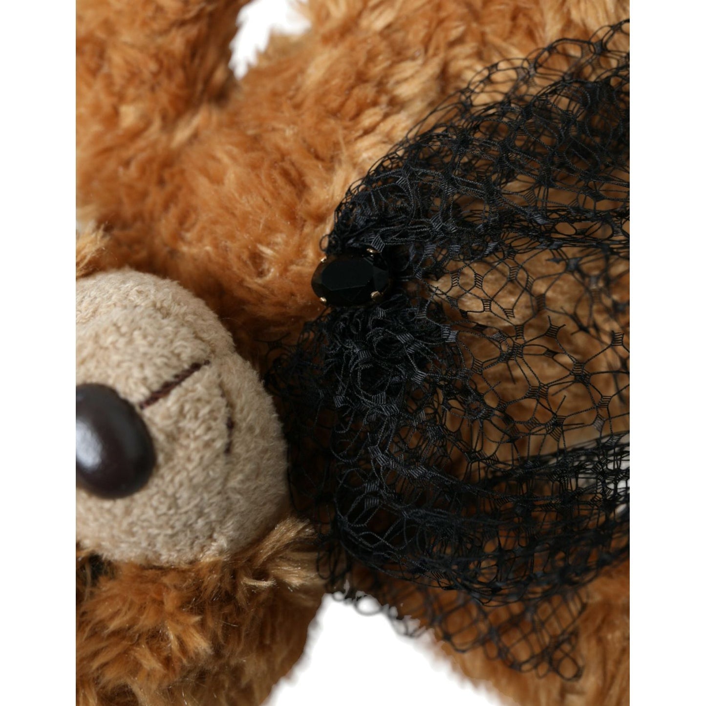 Dolce & Gabbana Brown Teddy Bear Gold Crystal Crown Hair Band Diadem SMY101423