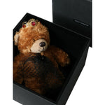 Dolce & Gabbana Brown Teddy Bear Gold Crystal Crown Hair Band Diadem SMY101423