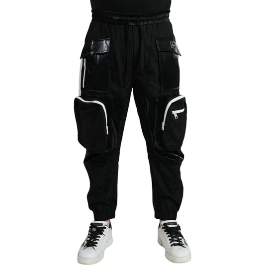 Dolce & Gabbana Black Nylon Cargo Jogger Men Sweatpants Pants PAN75072-48