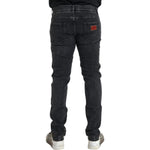 Dolce & Gabbana Gray Cotton Stretch Skinny Denim Logo Jeans PAN75280-56