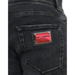 Dolce & Gabbana Gray Cotton Stretch Skinny Denim Logo Jeans PAN75280-56