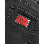 Dolce & Gabbana Gray Cotton Stretch Skinny Denim Logo Jeans PAN75280-56
