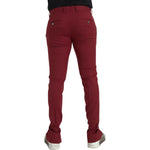 Dolce & Gabbana Red Wool Men Slim Fit Dress Pants PAN75296-48