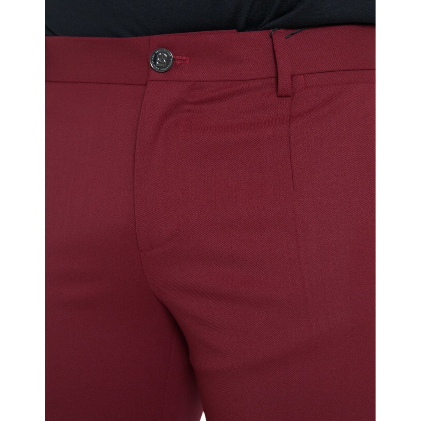 Dolce & Gabbana Red Wool Men Slim Fit Dress Pants PAN75296-48