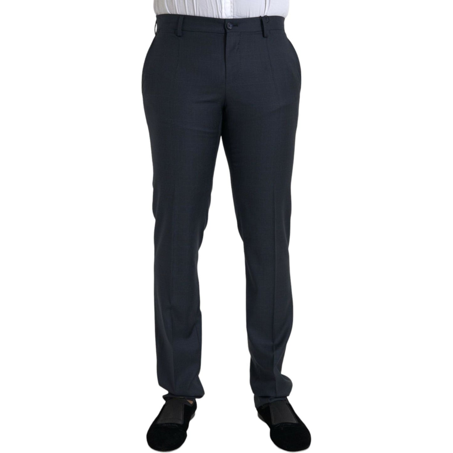 Dolce & Gabbana Blue Wool Men Skinny Dress Pants PAN75307-48