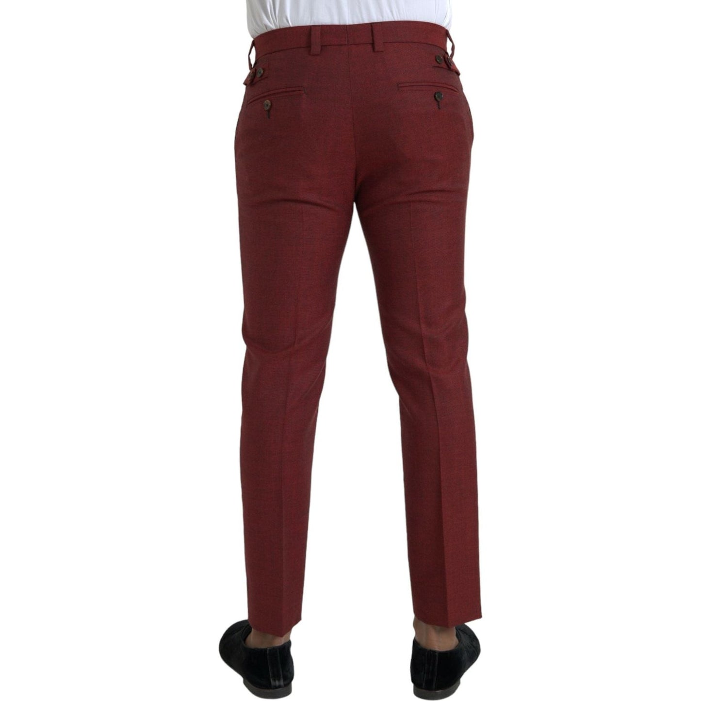 Dolce & Gabbana Maroon Wool Men Skinny Dress Pants PAN75310-48