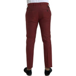 Dolce & Gabbana Maroon Wool Men Skinny Dress Pants PAN75310-48