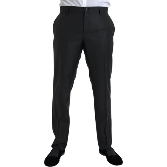 Dolce & Gabbana Black Wool Silk Skinny Dress Pants PAN75326-54