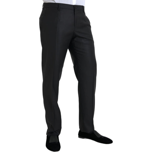 Dolce & Gabbana Black Wool Silk Skinny Dress Pants PAN75326-54