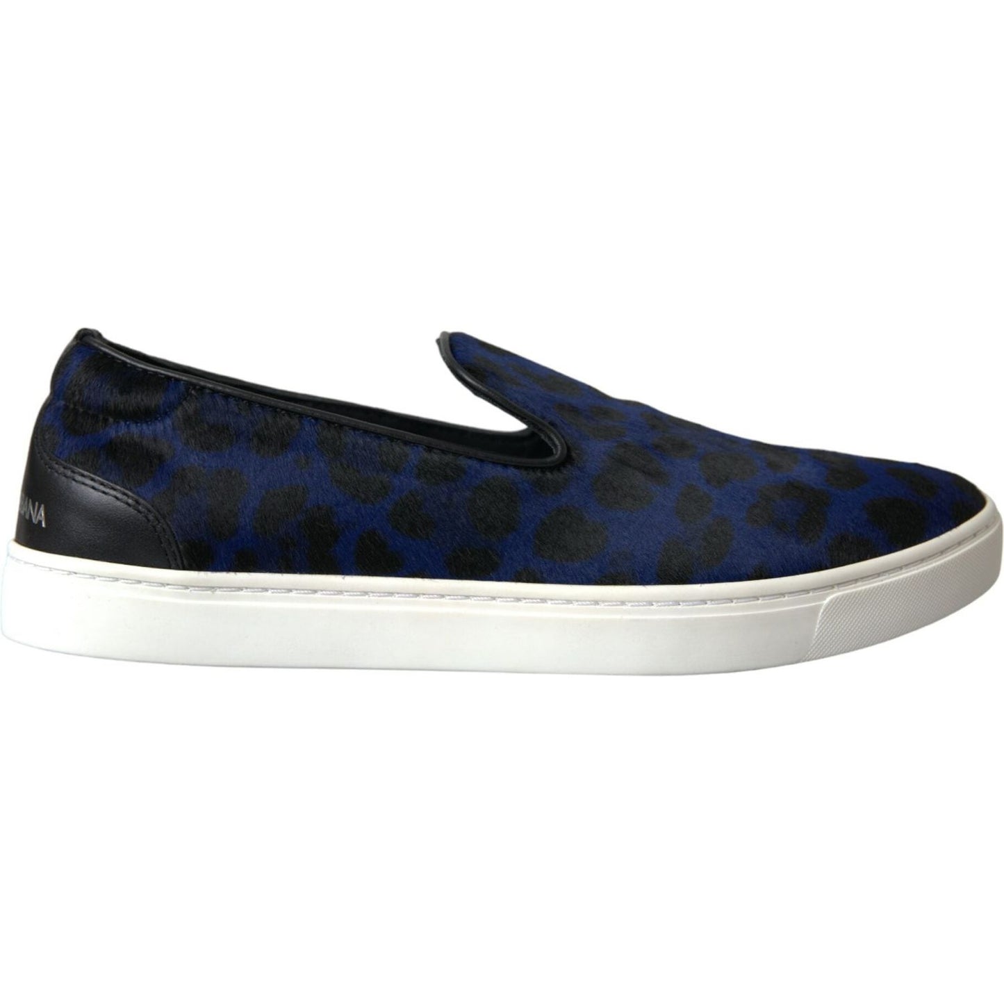 Dolce & Gabbana Blue Calfskin Hair Leopard Sneakers Shoes MV5637-40.5