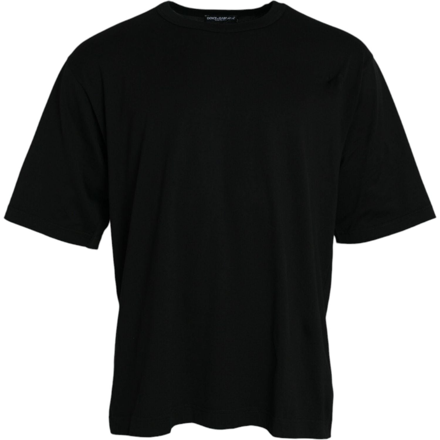 Dolce & Gabbana Black Logo Embossed Crew Neck Short Sleeves T-shirt