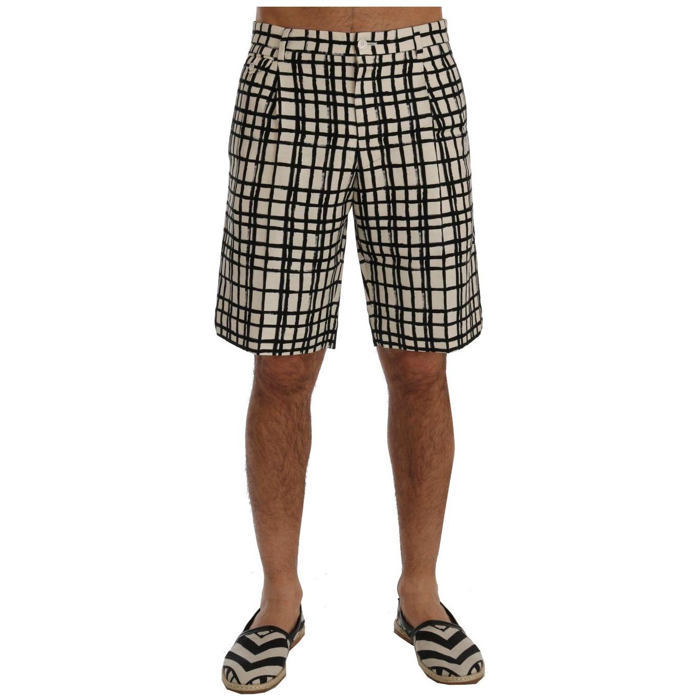Dolce & Gabbana White Black Striped Casual Shorts SIG60402-4