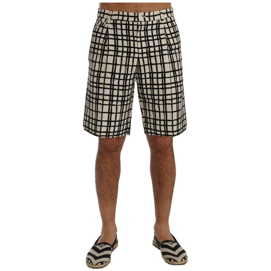 Dolce & Gabbana White Black Striped Casual Shorts SIG60402-4