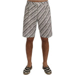 Dolce & Gabbana White Black Striped Casual Shorts SIG60404-6