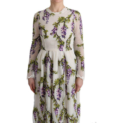 Dolce & Gabbana White Floral Embroidered Maxi Dress