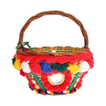 Dolce & Gabbana Multicolor AGNESE Straw Crystal Pom Pom Bag VAS1260