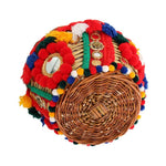 Dolce & Gabbana Multicolor AGNESE Straw Crystal Pom Pom Bag VAS1260