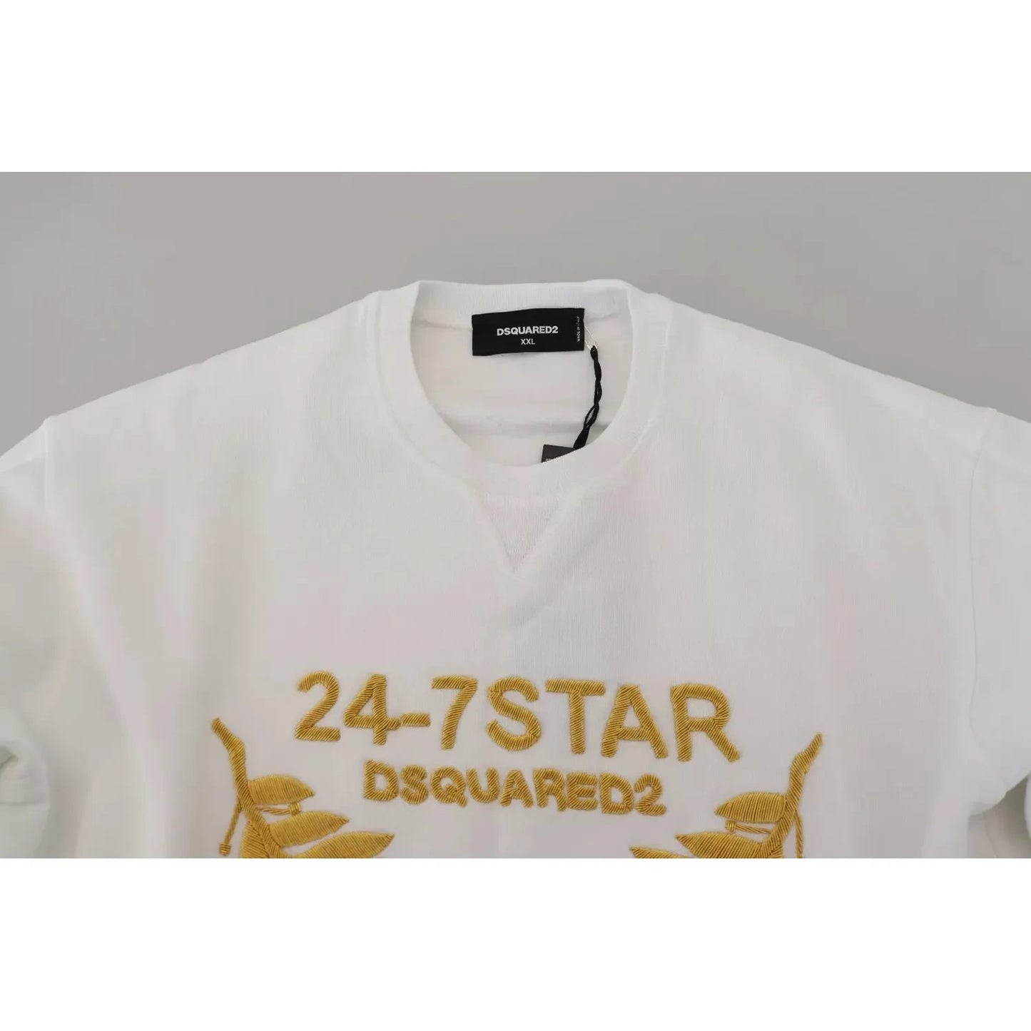 Dsquared² White Embroidered Crewneck Sweatshirt Sweater TSH83300-48