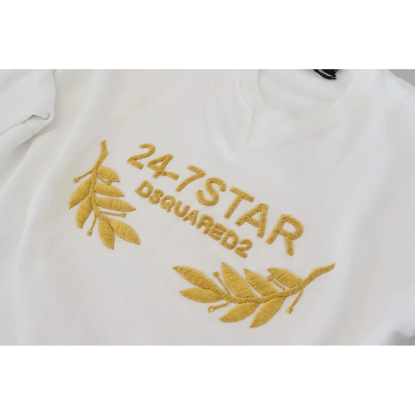 Dsquared² White Embroidered Crewneck Sweatshirt Sweater TSH83300-48