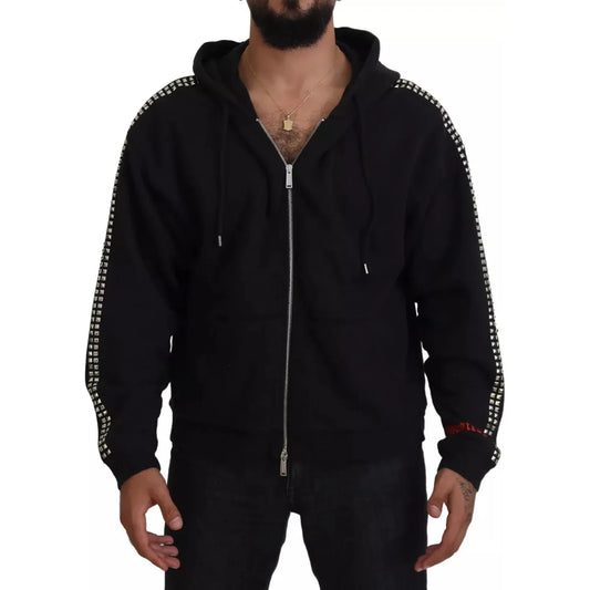 Dsquared² Black Embellished Full Zip Hooded Sweater TSH84019-48