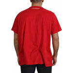 Dsquared² Red Printed Cotton Short Sleeves Crewneck T-shirt TSH7781-48