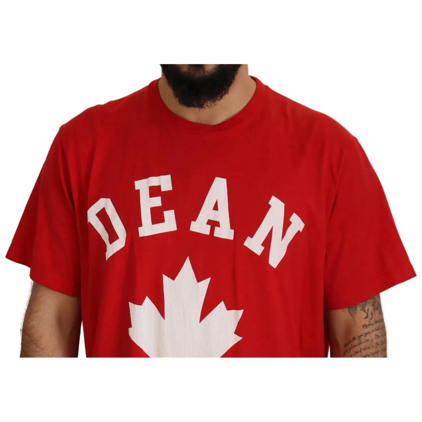 Dsquared² Red Printed Cotton Short Sleeves Crewneck T-shirt TSH7781-48