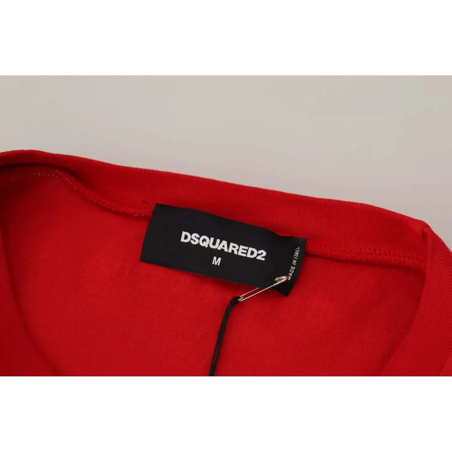 Dsquared² Red Printed Cotton Short Sleeves Crewneck T-shirt TSH7781-48