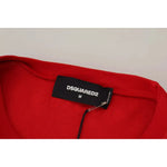 Dsquared² Red Printed Cotton Short Sleeves Crewneck T-shirt TSH7781-48