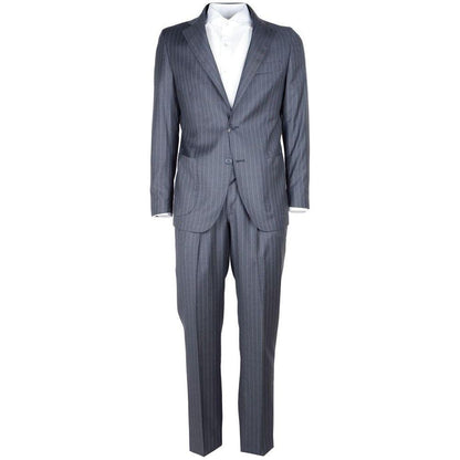 Made in Italy Gray Wool Men Suit