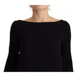 Dsquared² Black Long Sleeves Side Slit Floor Length Dress DR28534-40
