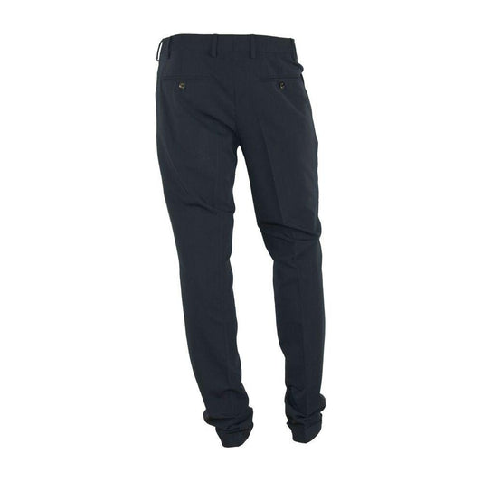 Made in Italy Elegant Black Trousers for the Modern Man MI-3207-IT48 | M