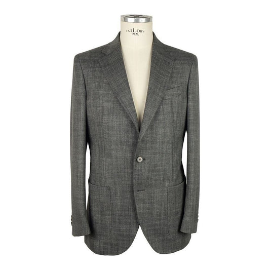 Emilio Romanelli Gray Wool Men Blazer EM-6589-IT48 | M