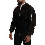 Dsquared² Brown Cotton Bomber Zipper Pocket Sleeves Jacket JKT3534-48