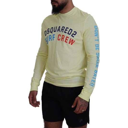 Dsquared² Yellow Colorful Print Long Sleeves Top T-shirt TSH83504-48